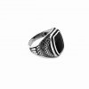 925 Sterling Silver Warrior Ring with Onyx Stone Front Side View