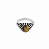S925 Gladius Ring with Tiger Eye Stone Front View