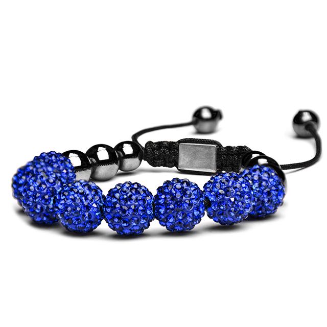 Royal Blue Crystal Shamballa Bracelet Side