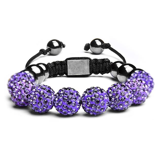 Royal Purple Crystal Shamballa Bracelet