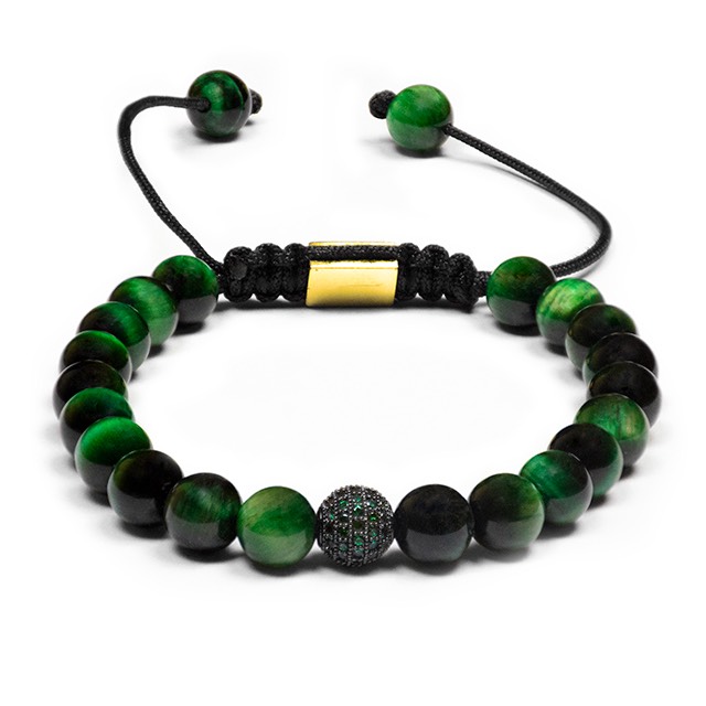 Green Tiger Eye Shamballa Bracelet