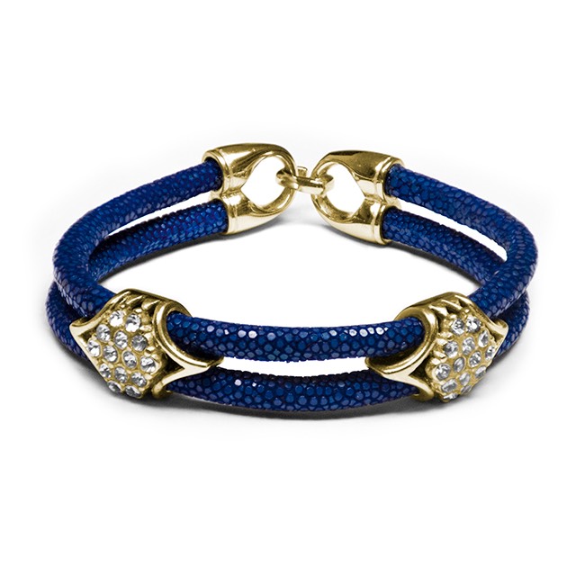 Dark Blue Stingray Imperio Gold Bracelet
