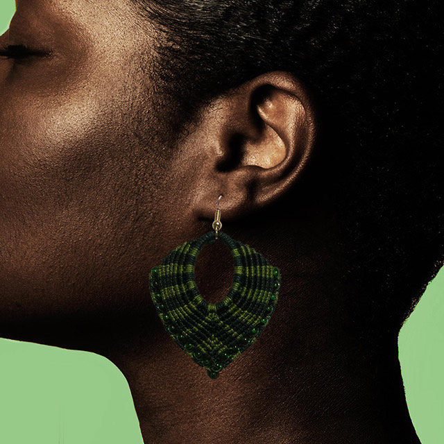 Green Aristotelia Earrings Preview