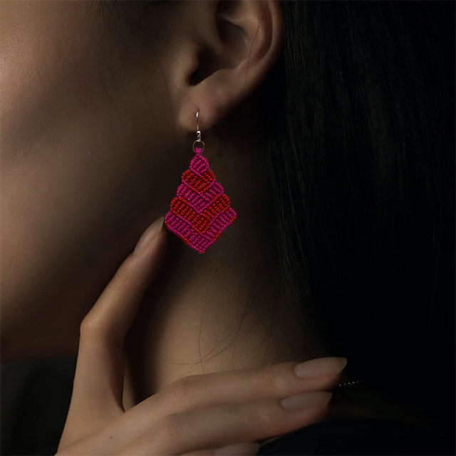 Pink & Red Tree of Hearts Earrings Preview